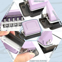 6-Hole Punch Mini Binding Machine, Durable Metal, Adjustable, Lightweight, Non-Slip Grip
