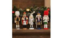 5 Pieces Wooden Nutcracker Ornament Charming Christmas Nutcracker Decoration Decorative Christmas Ornaments with Loops for Desks
