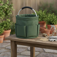 Foldable Garden Tool Bag Oxford Cloth Foldable Utility Basket Multiple Pockets Portable Cleaning Carrier for Gardeners, Gardening, Camping