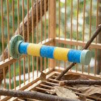 Ceramic Bird Perch, Frosted Surface for Nail Trimming, Clamp-on Parrot Perch for Budgie and Cockatiel, Small Bird Perch Accessory