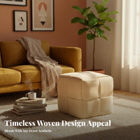 Upholstered Stool long-lasting Construction Upholstered Square Pouf Lightweight