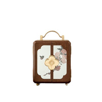 Wooden Jewelry Box with Lock, New Chinese Style, Multi-layer, Double Doors