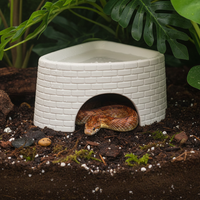 Reptile Hideout and Humidifying Cave for Lizards, Spiders, and Snakes