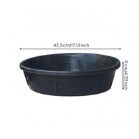 Shallow Rubber Tub Black Oval Rubber Tub Reinforced Ribs