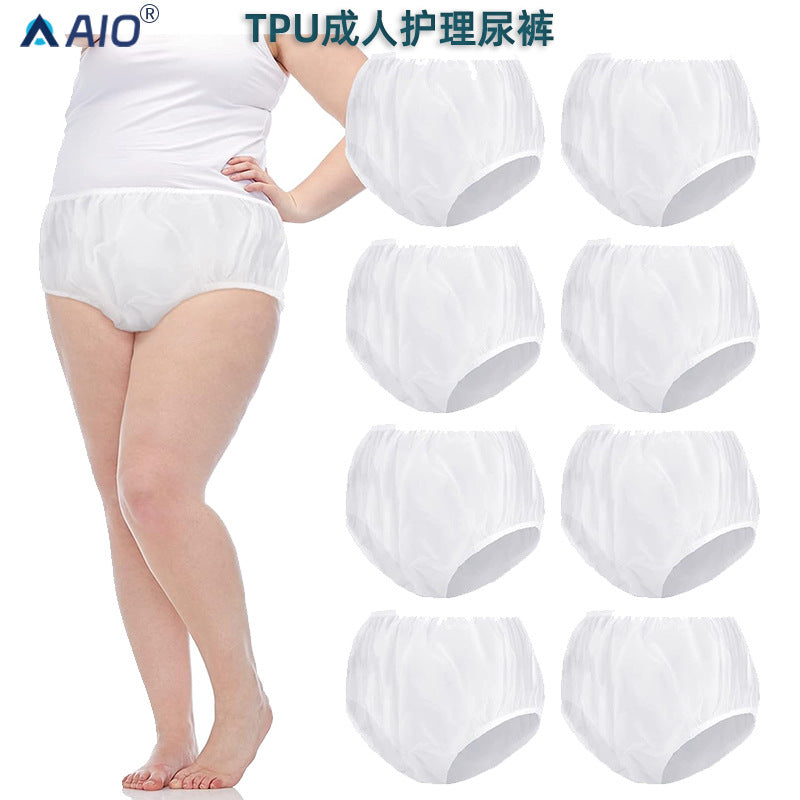 Adult TPU Waterproof Incontinence Underwear Reusable Plastic Pants for Seniors