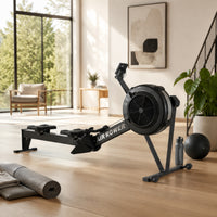 Air Rowing Machine Heavy-Duty Air Rower Rowing Machine with Flywheel Ergonomic Fitness Equipment Professional for Athletes