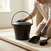 4 Pieces Fireplace Ash Container Kit with Gloves Fireplace Cleaning Tools Set