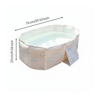 Striped Foldable Pool Easy to Stow Portable Pet Bath Tub Watertight for Patio