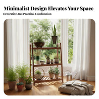 Multi-Tier Plant Stand adaptable Placement Tiered Wooden Plant Holder for Indoor