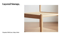 Rattan Nightstand Sturdy Wood Frame 3-Tier Rattan Nightstand Space-Saving Sturdy Build for Renters