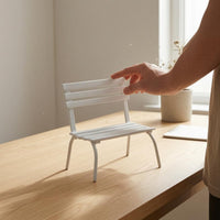 Slatted Metal Bench Tabletop Miniature Decor Compact Size