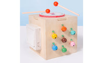 Wooden Cube Toy with Mallets Hands-on Bell Toy with Mallets Musical for Playroom