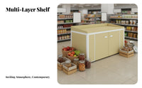 Versatile Tiered Display Stand Heavy-Duty Multi-Tier Fruit Vegetable Stand Steel Frame Stepped Display Island Easy Assembly for Retailers, Shop Owners, Farmers' Market Vendors