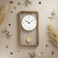 Wooden Pendulum Wall Timepiece Noiseless Retro Pendulum Timepiece Non-Ticking