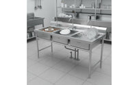 Easy to Clean Commercial Stainless Steel Sink Anti Restaurant Prep and Wash Sink Deep Basin Heavy Duty Wash Station Sturdy for Null