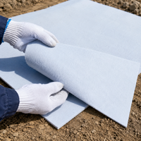 Geotextile Weed Control Fleece, Water-permeable Geomembrane for Terraces and Garden Paths, Tear-resistant Black Non-woven Fabric for Road Construction and Pond Construction