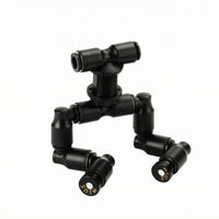 Two-Head Spray Nozzle Black Two-Head Mist Spray Nozzle Humidity Control