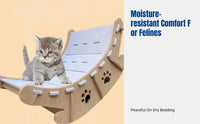 Rocking Cat Hammock Breathable Pet Lounger elevated-Ground Design Sturdy Frame for Bedroom, Balcony, Outdoors