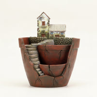 Planter with Miniature House Planter Vintage Pots for Gardeners, Fairy Garden, Desk, Windowsill