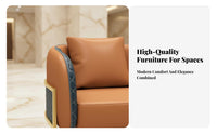 3 Pieces Light Luxury Design Curved rear Accent Chair and Table Set Modern design Reception Seating Padded rearrest Commercial Furniture for Interior Designers, Business Owners, Hotel Managers, Sales Center, Office Lounge, Cafe, Small Spaces