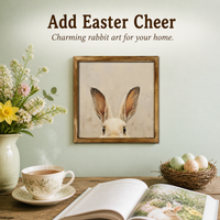 Easter Bunny Wooden Decorative Plaque Spring Pastoral Style Tabletop Decor