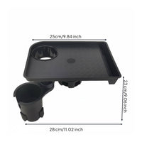 Raised Rim Car Cup Holder Tray Organizer Stable Phone-Supporting Cup Holder Tray Black Auto Accessory Multifunctional