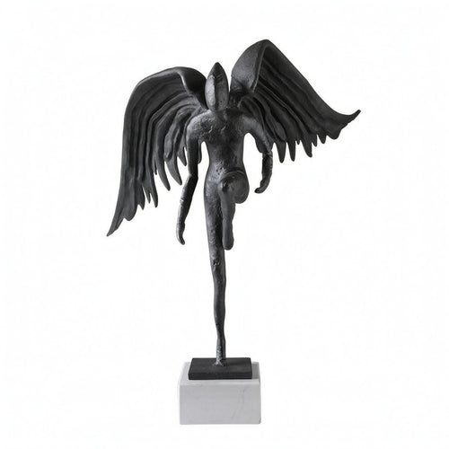 Angel Figure Ornament Large Wings Abstract Angel Sculpture Lustrous