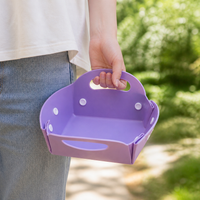 Storage Baskets for Organizing, Pantry Vegetable Storage Basket, Foldable Fruit Basket with Handles, Multi Functional Orchid Synthetic Material