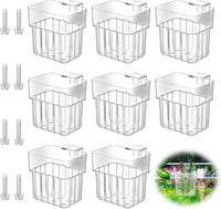 8 Pieces Transparent Acrylic Aquarium Bracket with Hooks for Fish Tank Decoration and Hydroponic Plant Hanging Basket