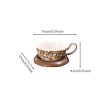 Ceramic Cup with Saucer Glazed Coffee Cup and Saucer Set Food-Safe for Breakfast