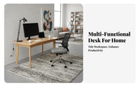 Simple Design Writing Desk with Drawer Spacious Tabletop Computer Desk with Drawers Easy Assembly Study Table Sturdy Construction for Students, Home Workers, Professionals, Small Apartment, Bedroom, Dormitory