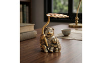 Hedgehog Statue with Umbrella Metal Hedgehog Figurine Textured for Shelf