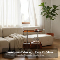 3-Tier Rolling Shelf Multi-Functional 3-Tier Rolling Cart Rustproof for Bathroom