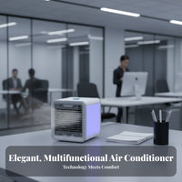 Mini Air Conditioner Humidifier Function Portable Water-Cooled Chiller Multi-Functional Mini Water-Cooled Chiller for Office, Desktop, Bedroom