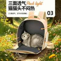 新款猫包双肩大容量透气宠物包外出便携宠物背包太空舱猫背包批发