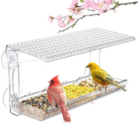 Window Bird Feeder with Strong Suction Cups - Transparent Birdhouse for Outdoor Use