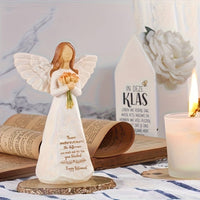 Angel Sculpture Holding Flowers Hand-Painted for Retirees, Colleagues