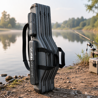 Rod Case Fishing Rod Small Items Fishing Bag 3-Layer Oxford Black Gray Shoulder Carry Handheld Zipper 2025