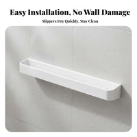 Wall Mounted Slipper Rack Space-Saving Draining Shoe Shelf Easy Installation Punch Slipper Storage for Families, Washroom, Dorm Room, Behind Door