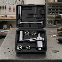 Manual Spare Tire Tool Kit with Carrying Case High-Strength Tire Lug Nut Wrench Heat Treated Wheel Lug Wrench Forged for Roadside Emergency