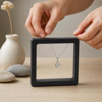 PE Film Jewelry Display Box for Necklace Ring Earring, Transparent Suspension Gift Case