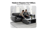 Minimalist Design 3-Seater Sofa Professional Appearance 3-Piece Seating Arrangement Comfortable Cushioning Reception Couch Sturdy Construction for Executives, Business Owners, Clients, Waiting Room, Lobby