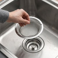 Kitchen Sink Strainer with Handle, Stainless Steel Strainer and Sink Drain Strainer, Large Sink Waste Strainer to Prevent Household Drain Clogs