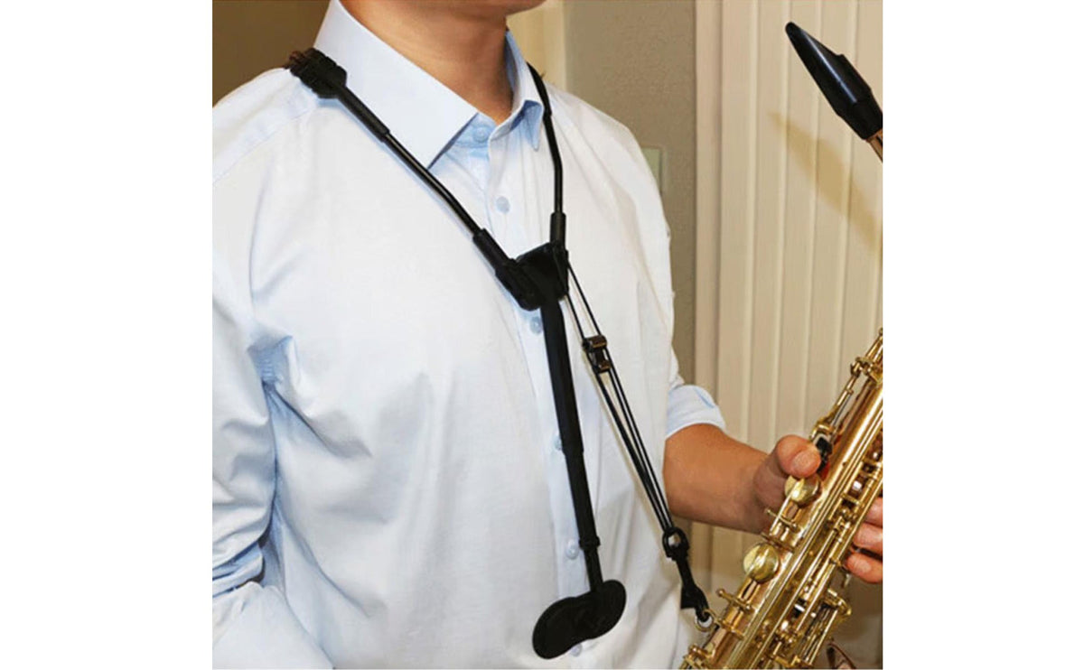 Double Shoulder Saxophone Strap Secure Metal Hook Double Shoulder Saxophone Harness Ergonomic Design Universal Sax Holder for Adults, Live Performance