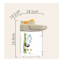 Beverage Dispenser with Spigot Panda Design Fridge Water Container Wide Handle