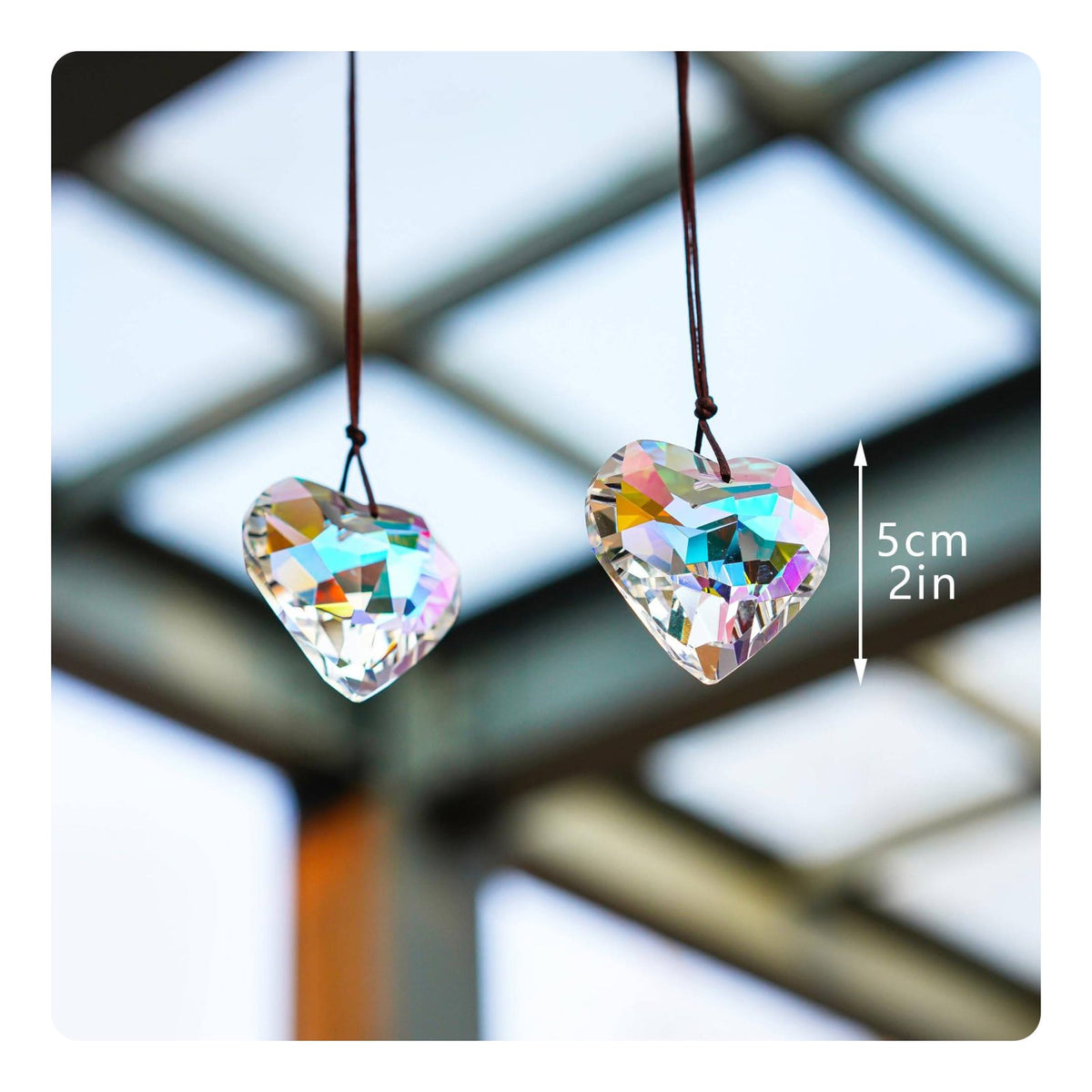 Heart Suncatcher Ornament Easy to Hang Hanging Crystal Decor Shimmering