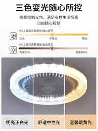 水晶风扇灯泡e27螺口家用led照明电扇厨房卧室2025新款吸顶吊扇灯