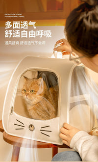 猫包外出便携透气宠物猫咪胸前背包小型犬大容量透明太空舱双肩包