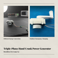 Mini Hand Crank Generator, Brushless, Permanent, Outdoor Emergency, High Performance