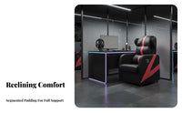 Reclining Esports Chair Reclinable Upholstered Recliner Adjustable spinerest Highspine Support for Home Users, Adults, Game Room